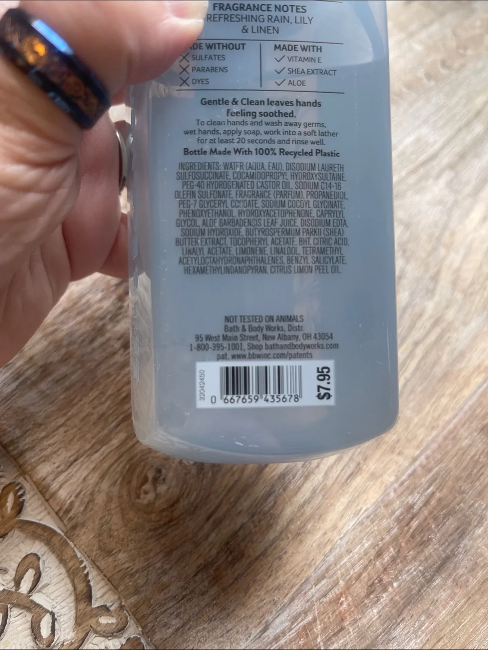 White Barn Fresh Rainfall & Linen Foaming Hand Soap - Light Blue & Gray